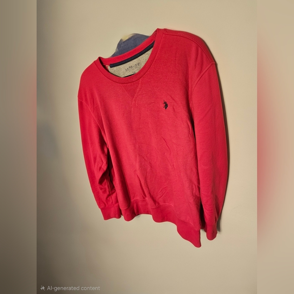 U.S. Polo Assn Luxury Fleece Crewneck Sweatshirt XXL Red